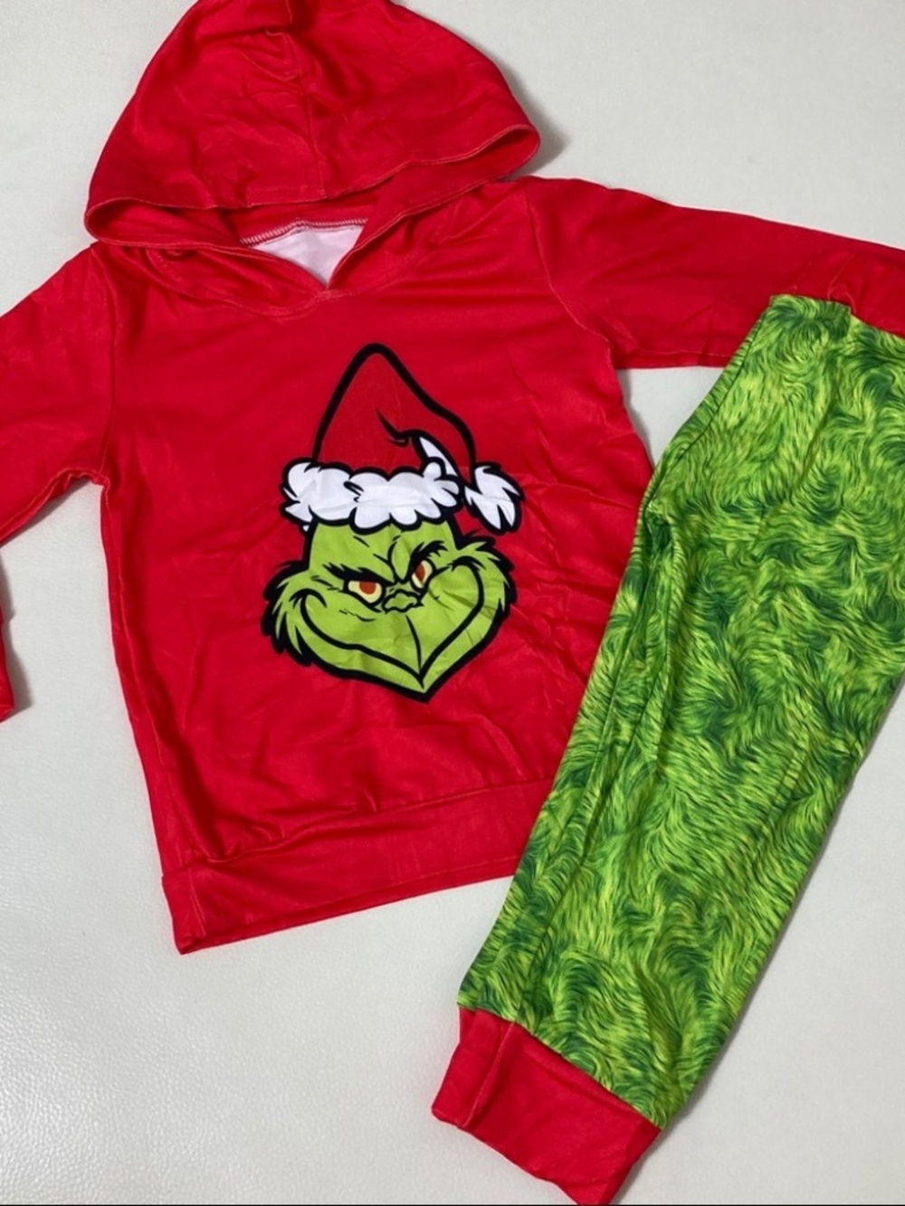 Grinch Christmas cute hoodie pants set - Picture 4 of 5
